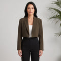 Cropped Blazer with Notched Lapels for Women