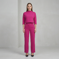 High-Waisted Trouser Set with Cropped Boxy Top for Women