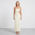 Strapless Maxi Dress with Side Waist Cutout for Women
