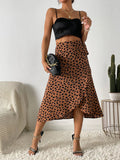 Wrap-Style Midi Skirt with Side Tie Waist for Women