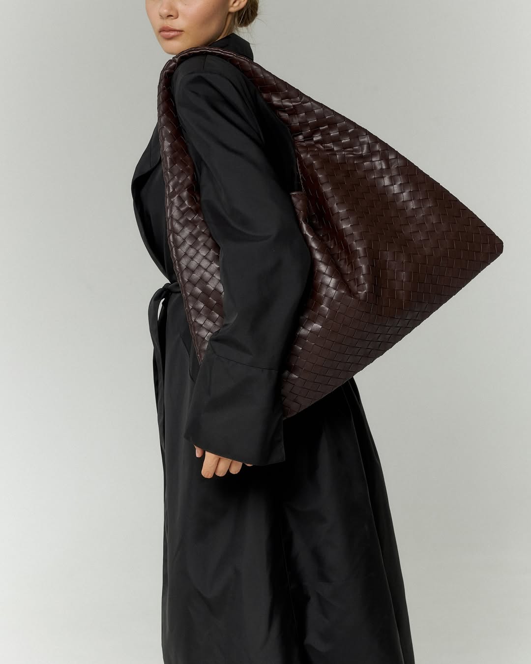 Woven Oversized Tote Bag with Shoulder Strap for Women
