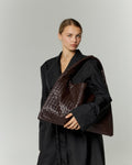 Woven Oversized Tote Bag with Shoulder Strap for Women