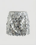 Allover Disc Sequin Mini Skirt with High-Rise Waist for Women