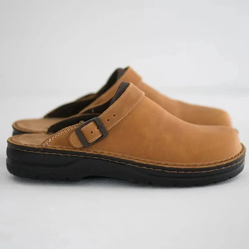 Backless Slip-On Clogs with Adjustable Buckle Strap for Men