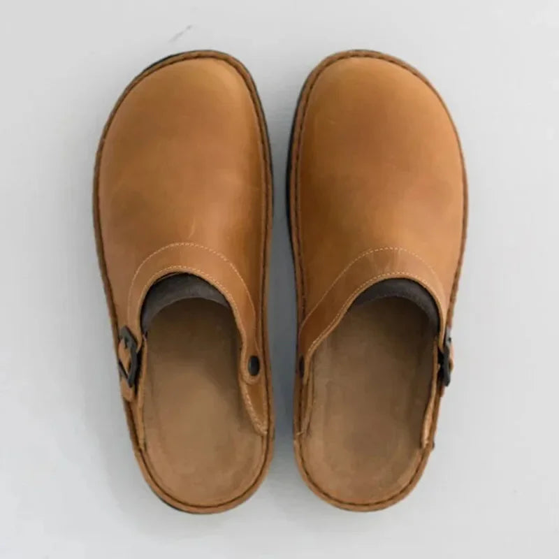 Backless Slip-On Clogs with Adjustable Buckle Strap for Men