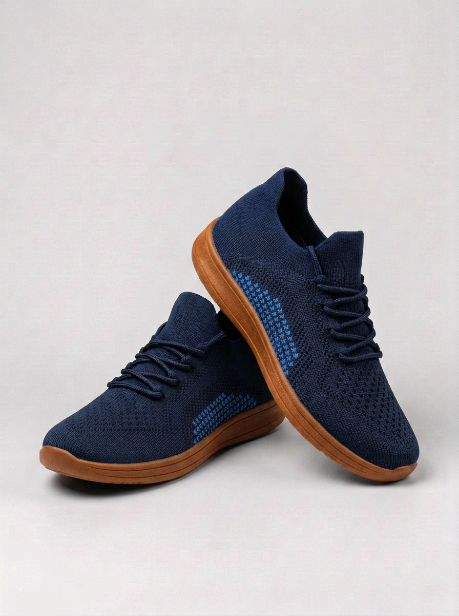 Barefoot Style Knit Trainers with Lace Up Fit for Mens