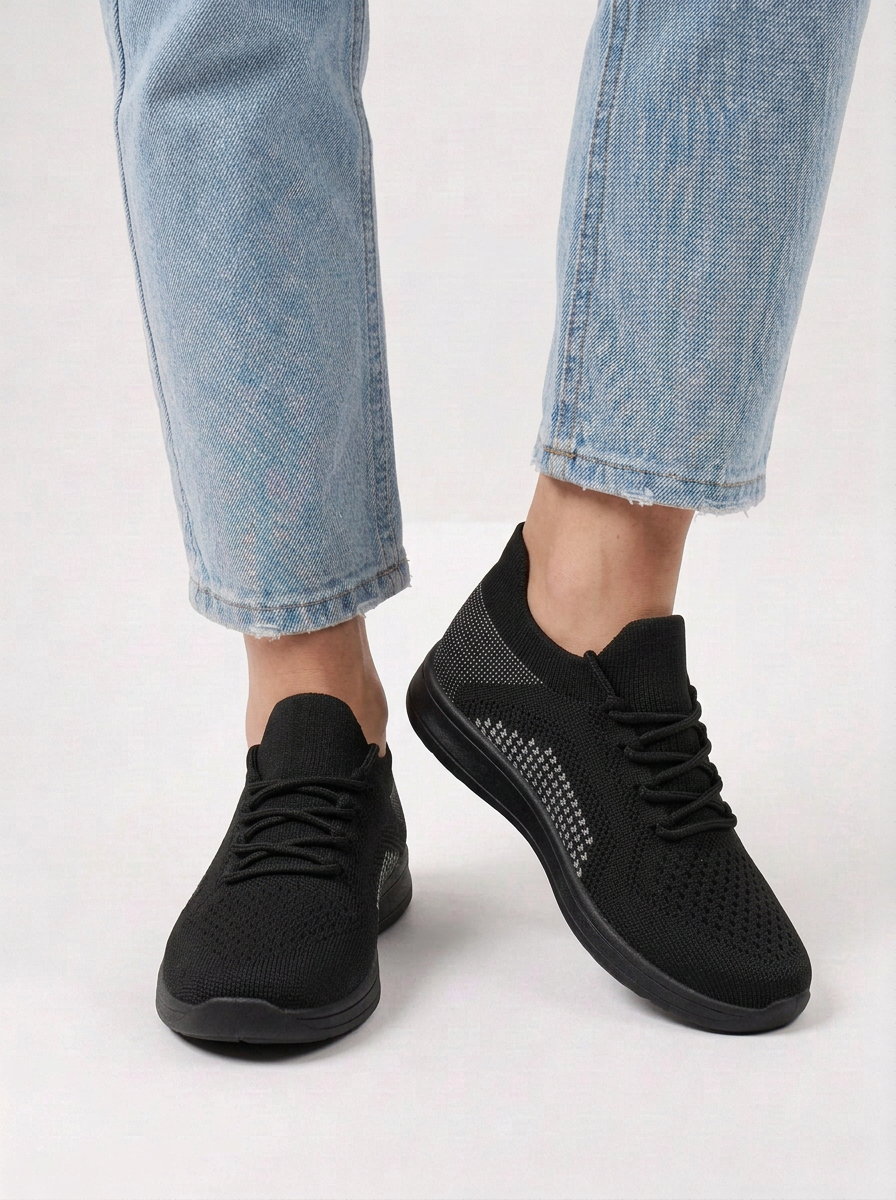 Barefoot Style Knit Trainers with Lace Up Fit for Mens
