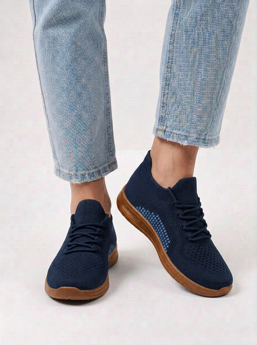 Barefoot Style Knit Trainers with Lace Up Fit for Mens