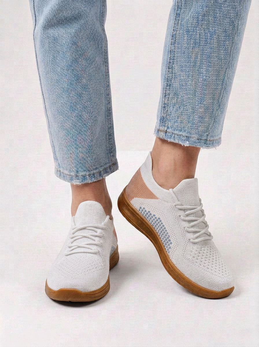 Barefoot Style Knit Trainers with Lace Up Fit for Mens