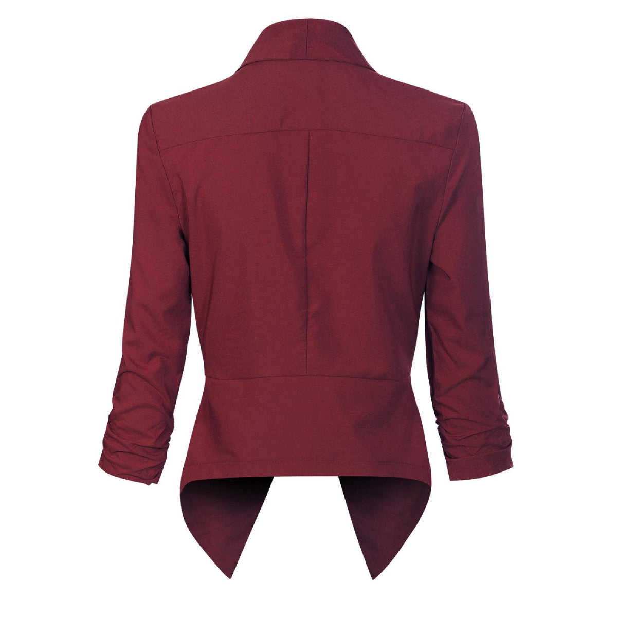 Blazer with Waterfall Front and Ruched Sleeves for Womens