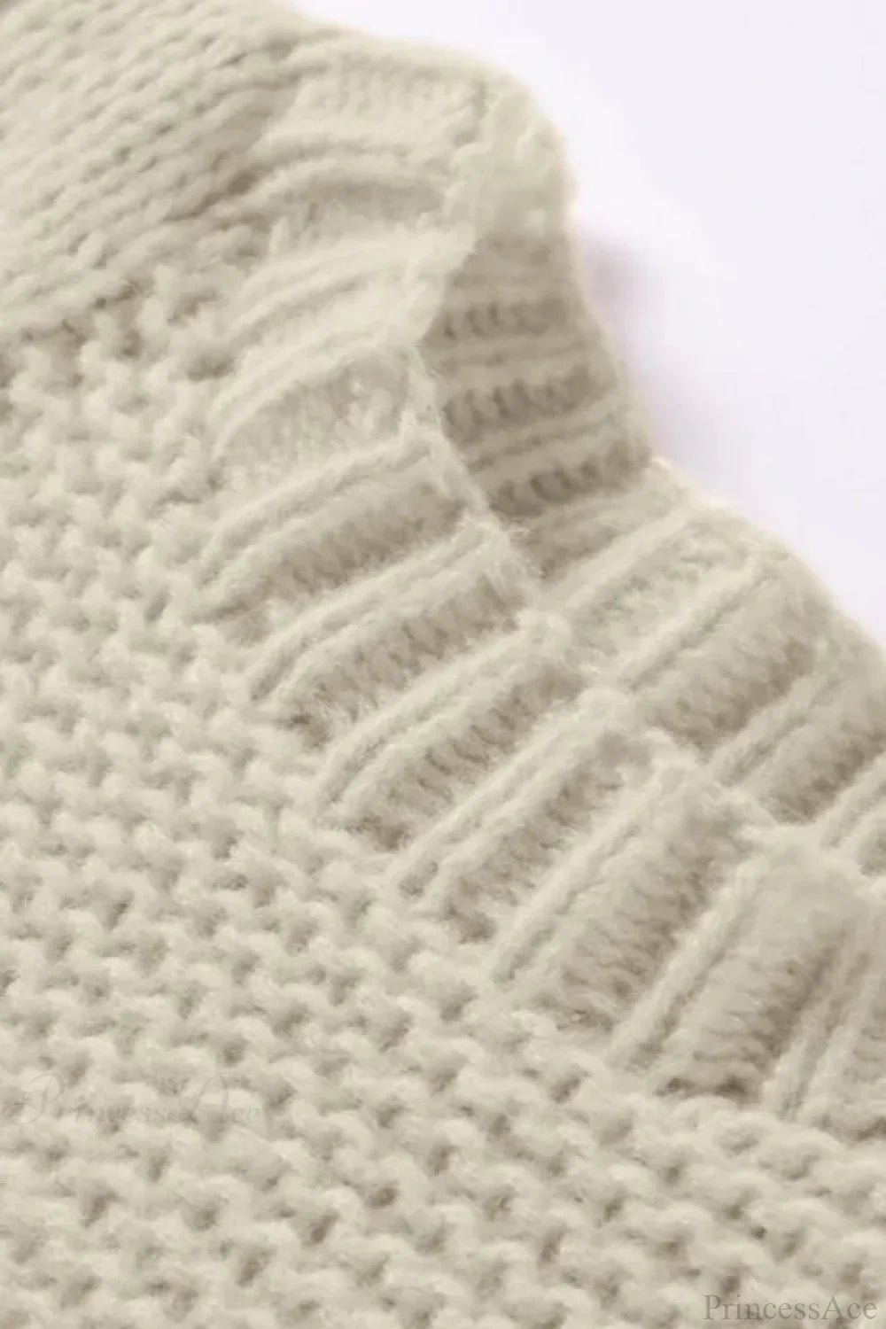 Cable Knit Jumper with Wide Sleeves and Loose Fit for Women
