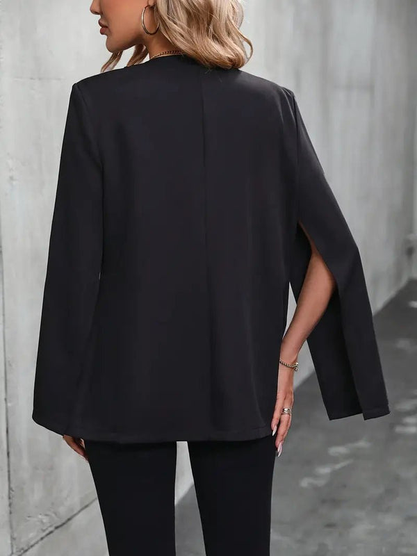 Cape-Style Blazer with Split Sleeves for Women
