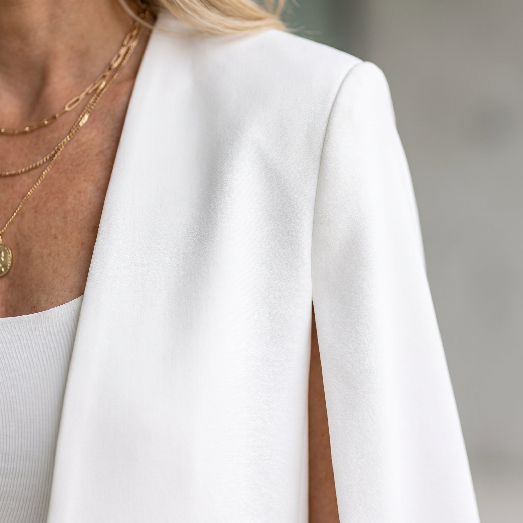 Cape-Style Blazer with Split Sleeves for Women