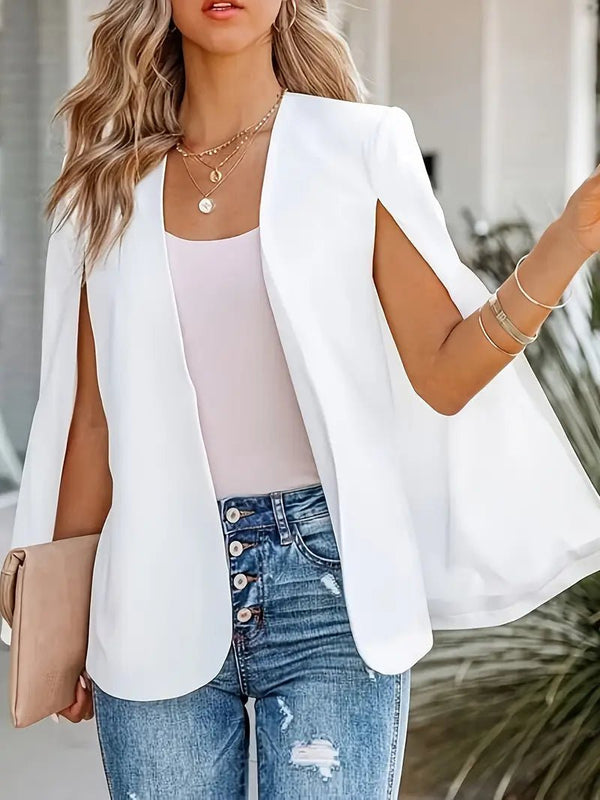 Cape-Style Blazer with Split Sleeves for Women