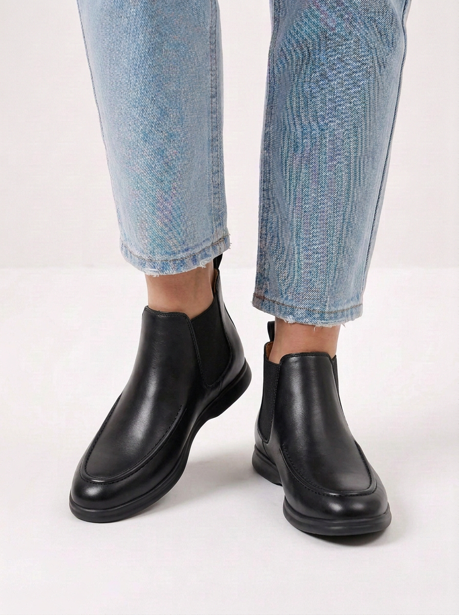 Chelsea Ankle Boots with Elastic Side Panels for Mens
