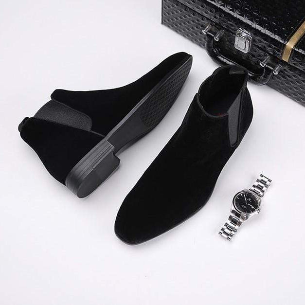 Chelsea Ankle Boots with Elastic Sides and Heel for Men