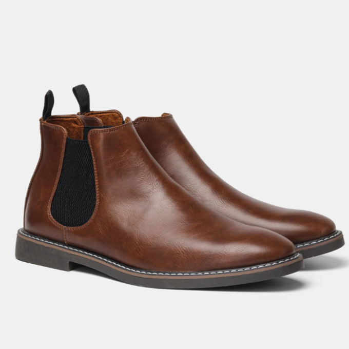 Chelsea Boots with Elastic Panels and Pull Tabs for Men
