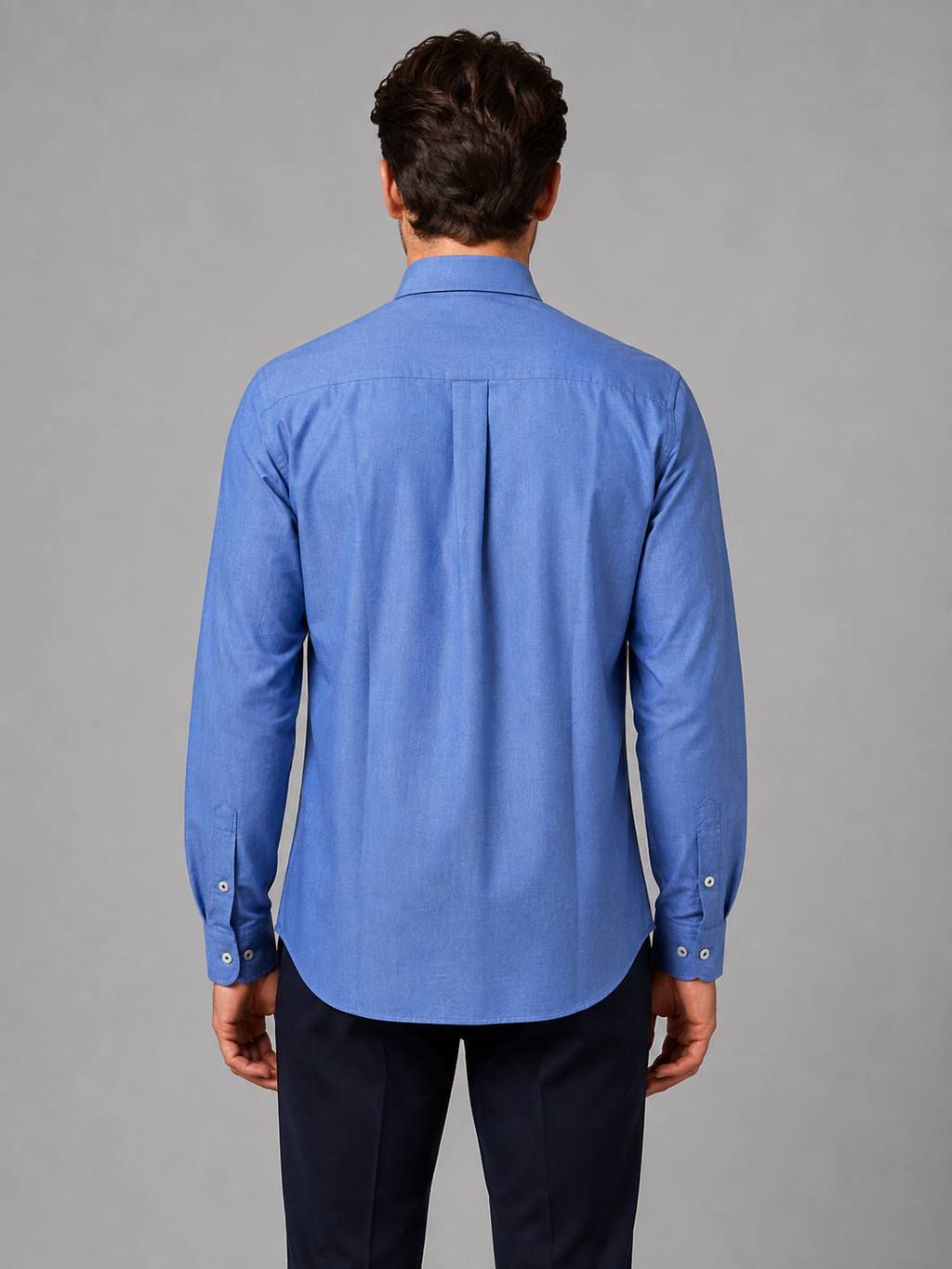 Cotton Blend Shirt with Button Down Collar for Men