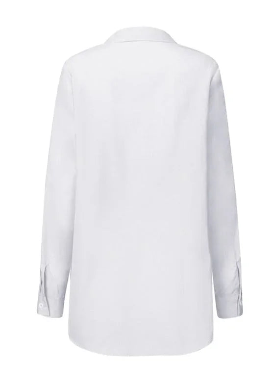 Collared Blouse with Adjustable Tie Belt for Women