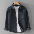 Corduroy Shirt with Chest Pocket and Button Front for men