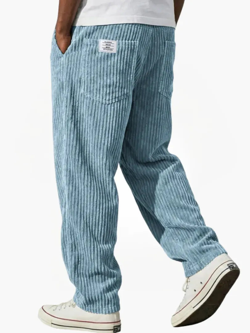 Corduroy Trousers with Relaxed Fit Waistband for Men