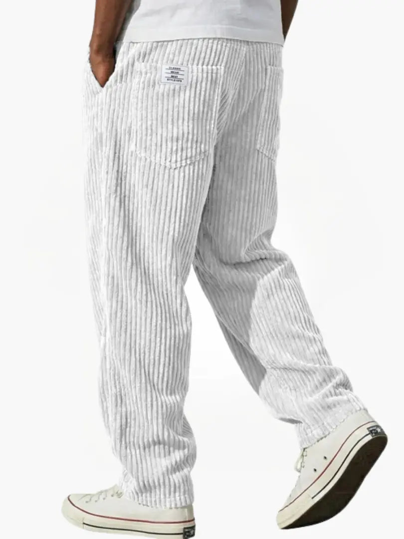 Corduroy Trousers with Relaxed Fit Waistband for Men