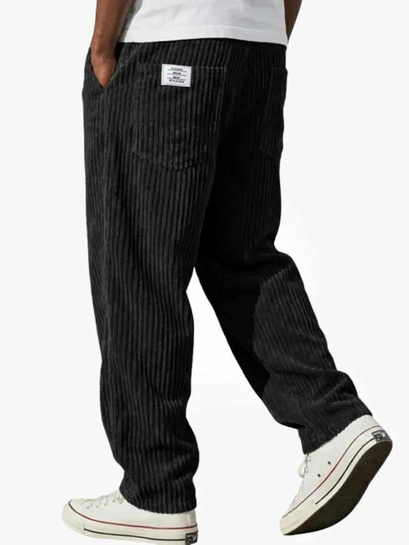 Corduroy Trousers with Relaxed Fit Waistband for Men