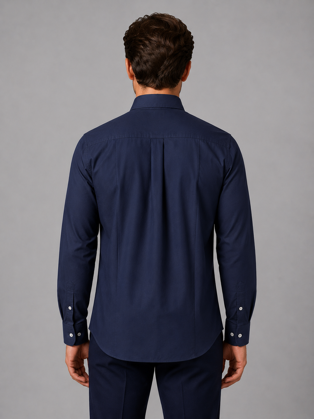 Cotton Blend Shirt with Button Down Collar for Men