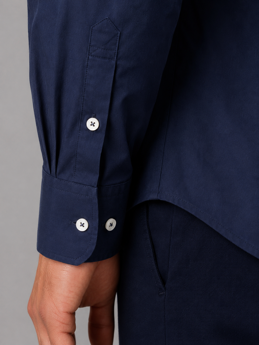 Cotton Blend Shirt with Button Down Collar for Men