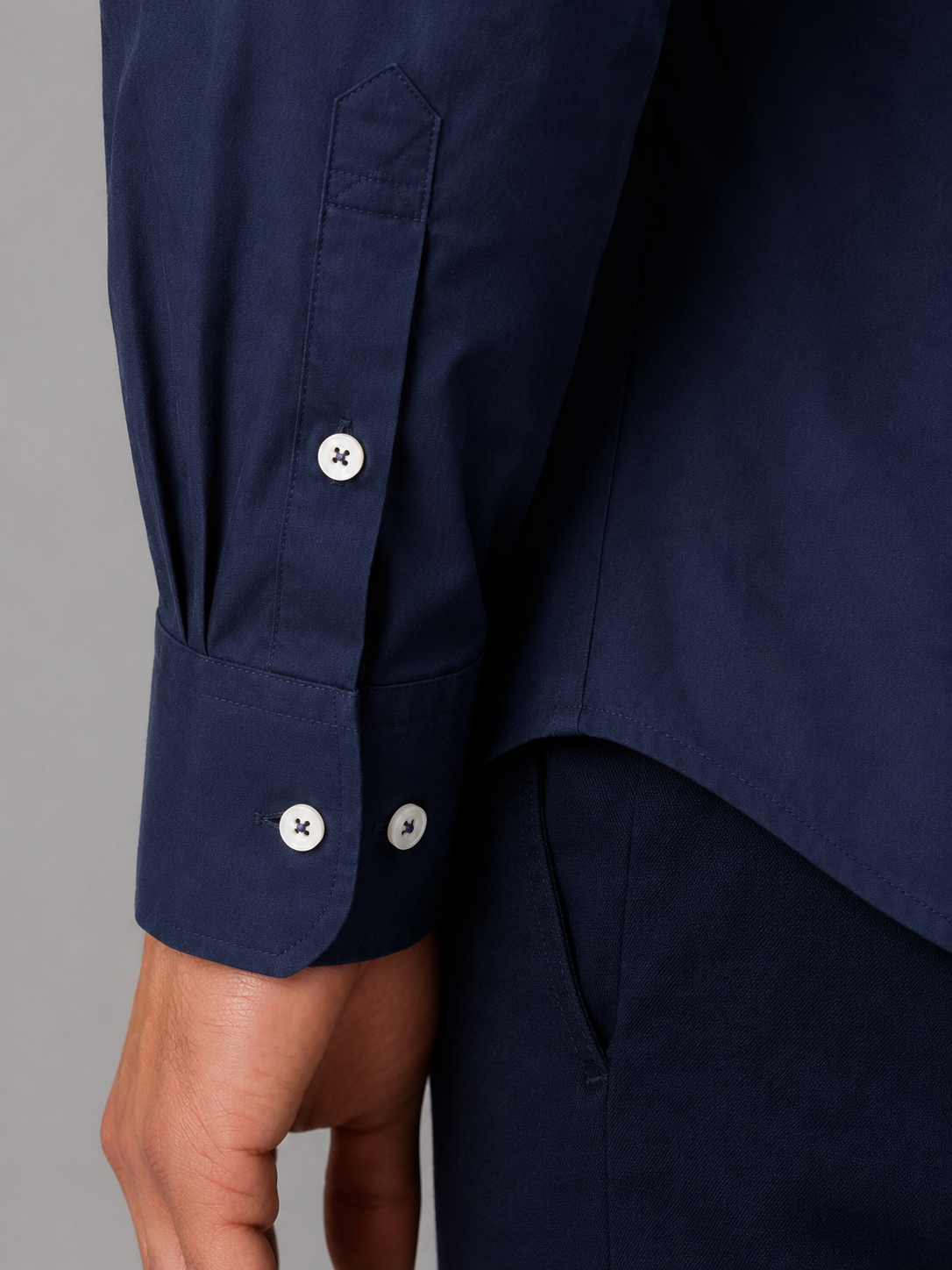 Cotton Blend Shirt with Button Down Collar for Men