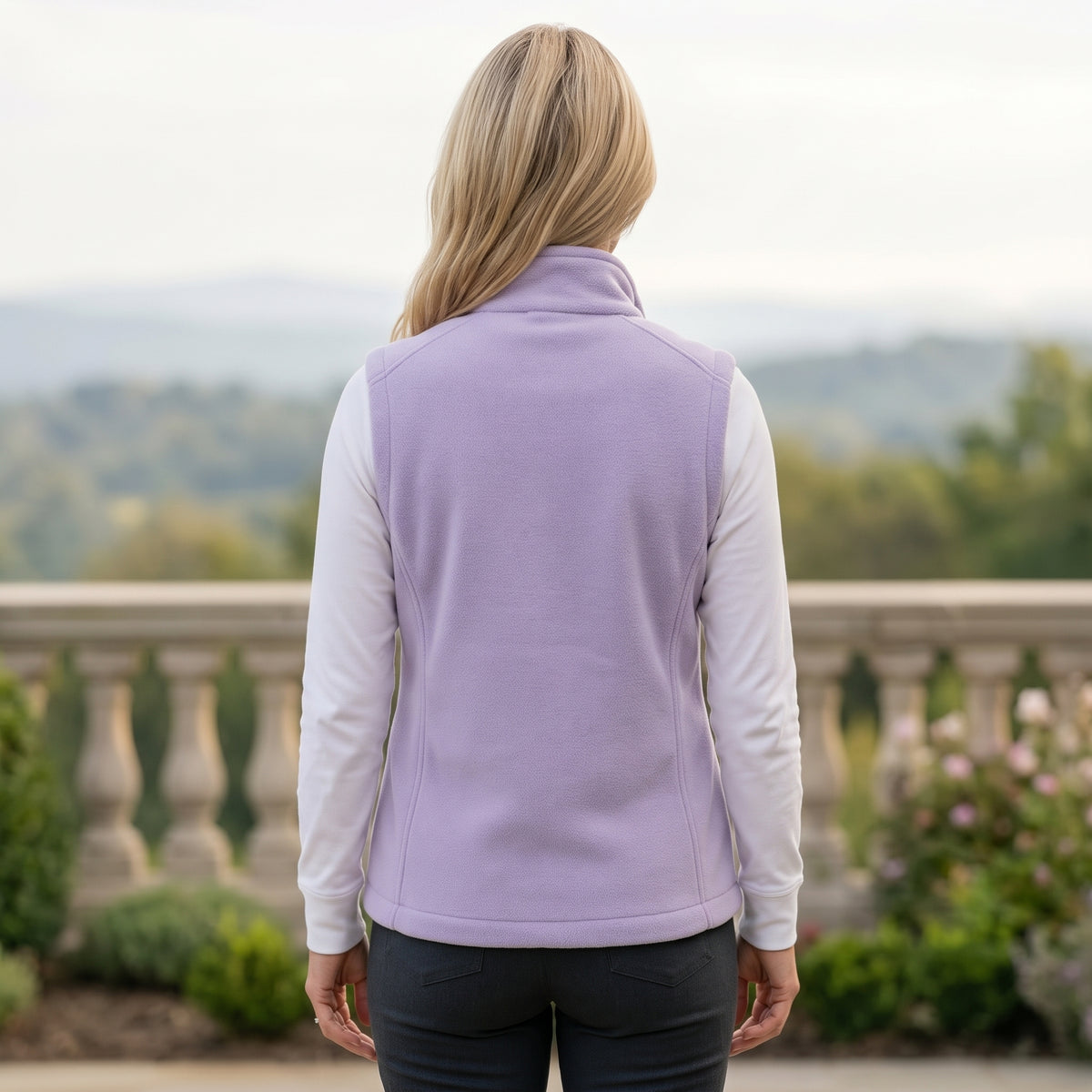 Stand Collar Layering Vest with Side Pockets for Women