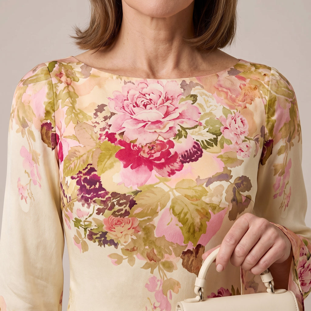 Bell Sleeve Maxi Dress with Floral Print for Women