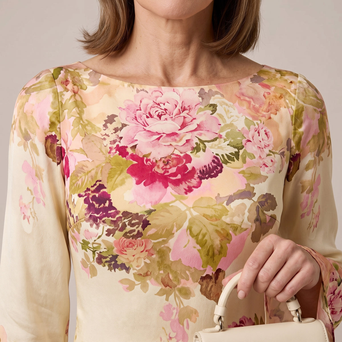 Bell Sleeve Maxi Dress with Floral Print for Women