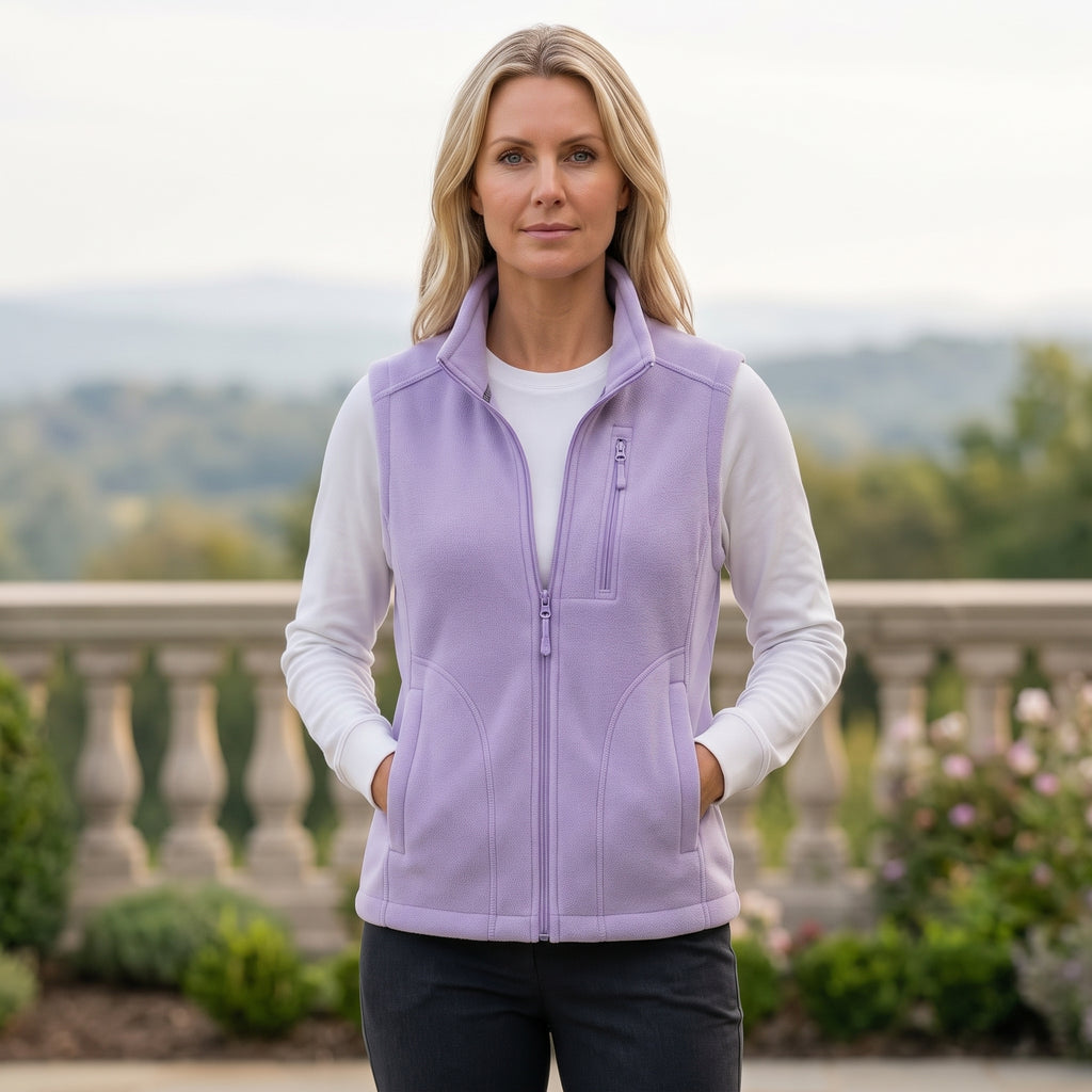 Stand Collar Layering Vest with Side Pockets for Women