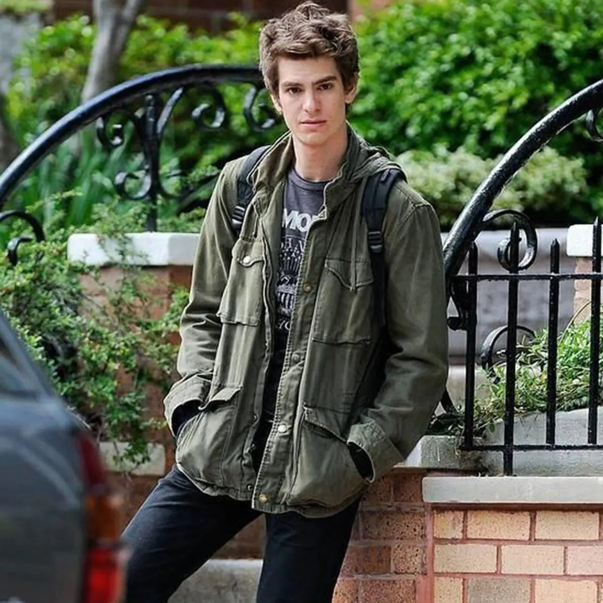 Field Jacket with Cargo Pockets and Drawstring for Mens