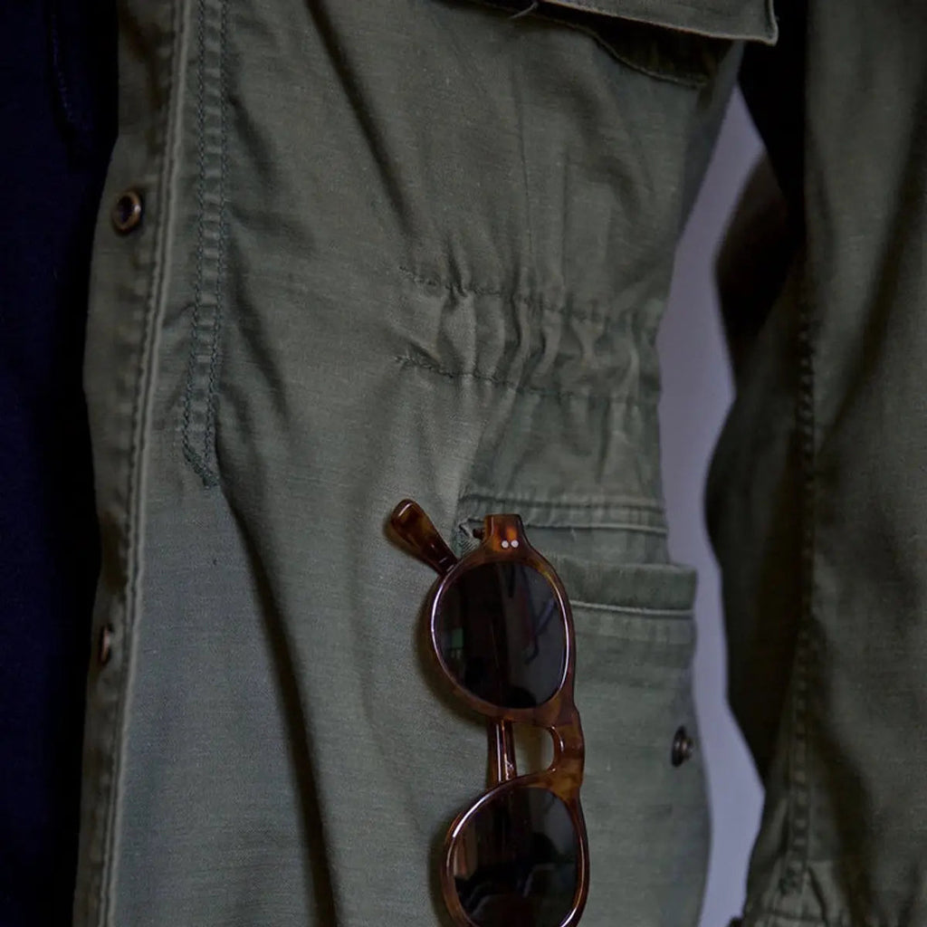 Field Jacket with Cargo Pockets and Drawstring for Mens