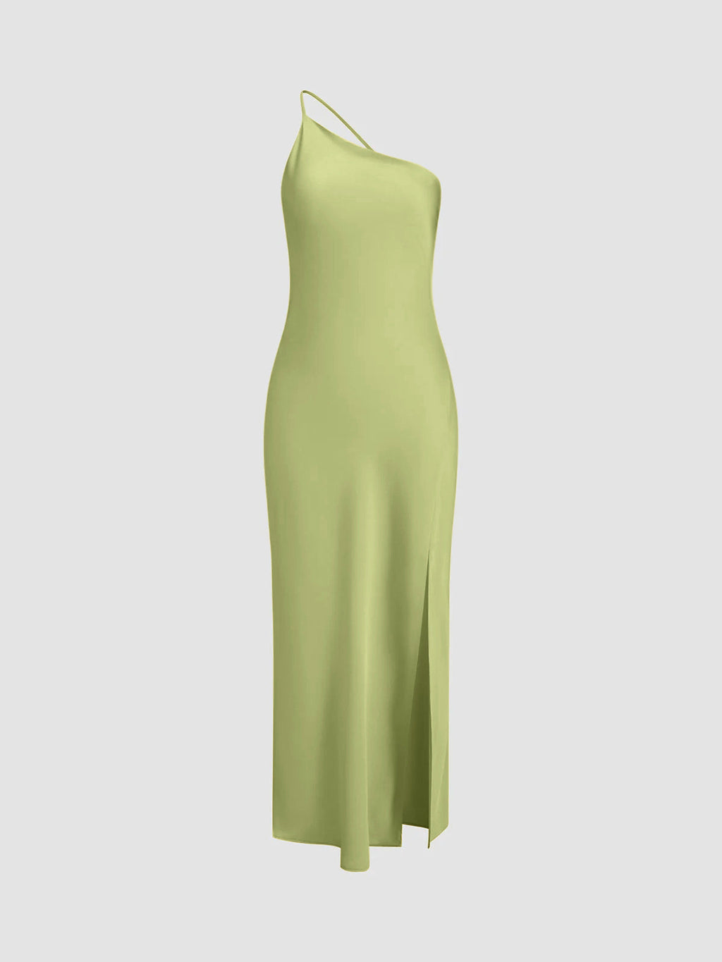 Fitted Midi Dress with Asymmetrical Neckline for Women