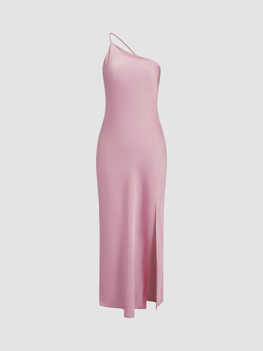 Fitted Midi Dress with Asymmetrical Neckline for Women