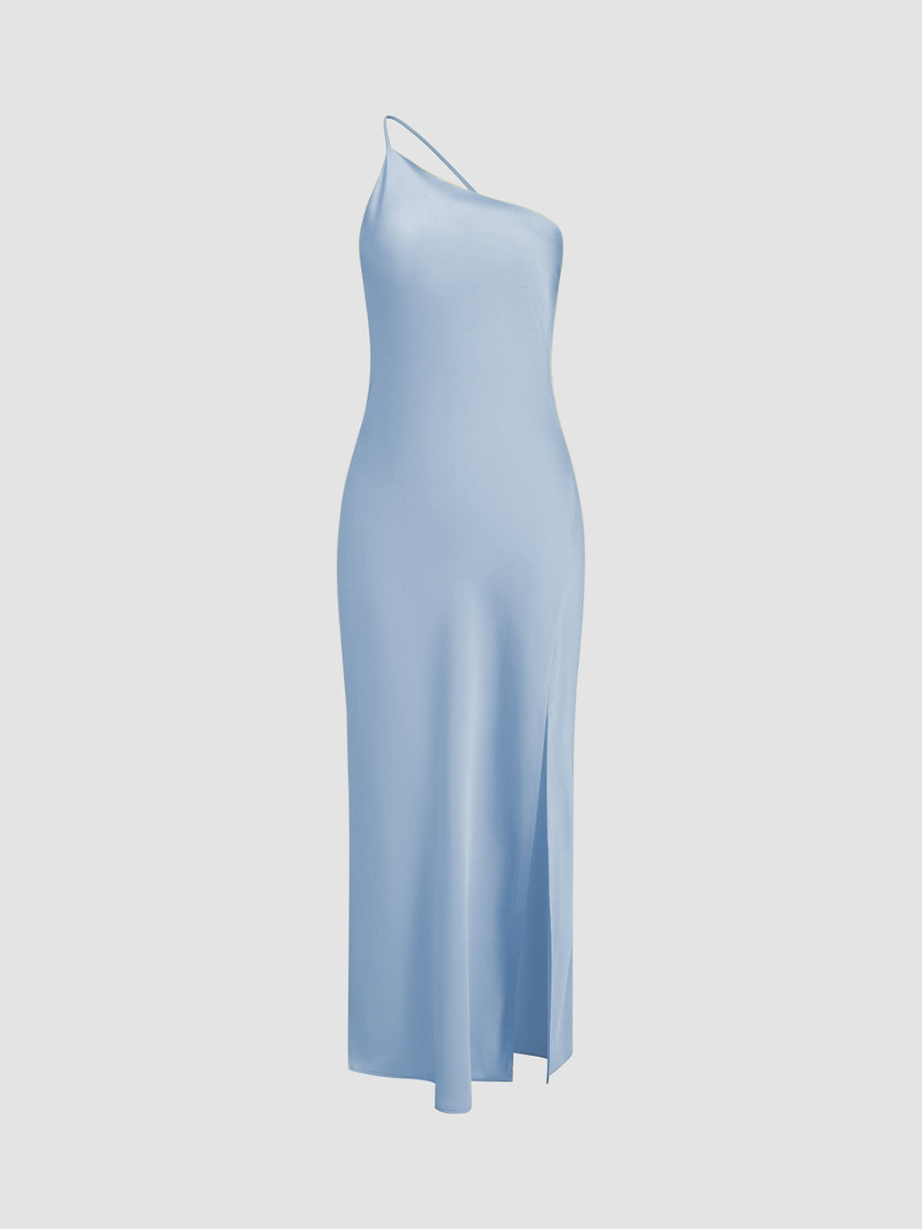 Fitted Midi Dress with Asymmetrical Neckline for Women