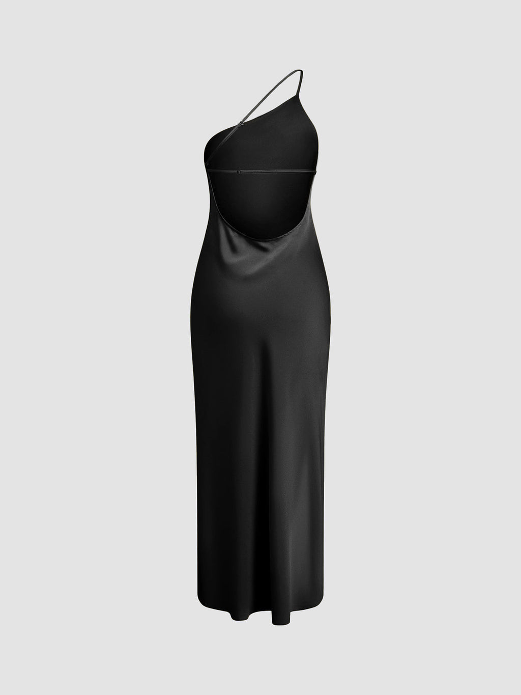 Fitted Midi Dress with Asymmetrical Neckline for Women