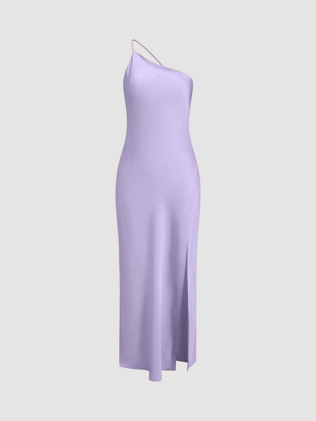 Fitted Midi Dress with Asymmetrical Neckline for Women