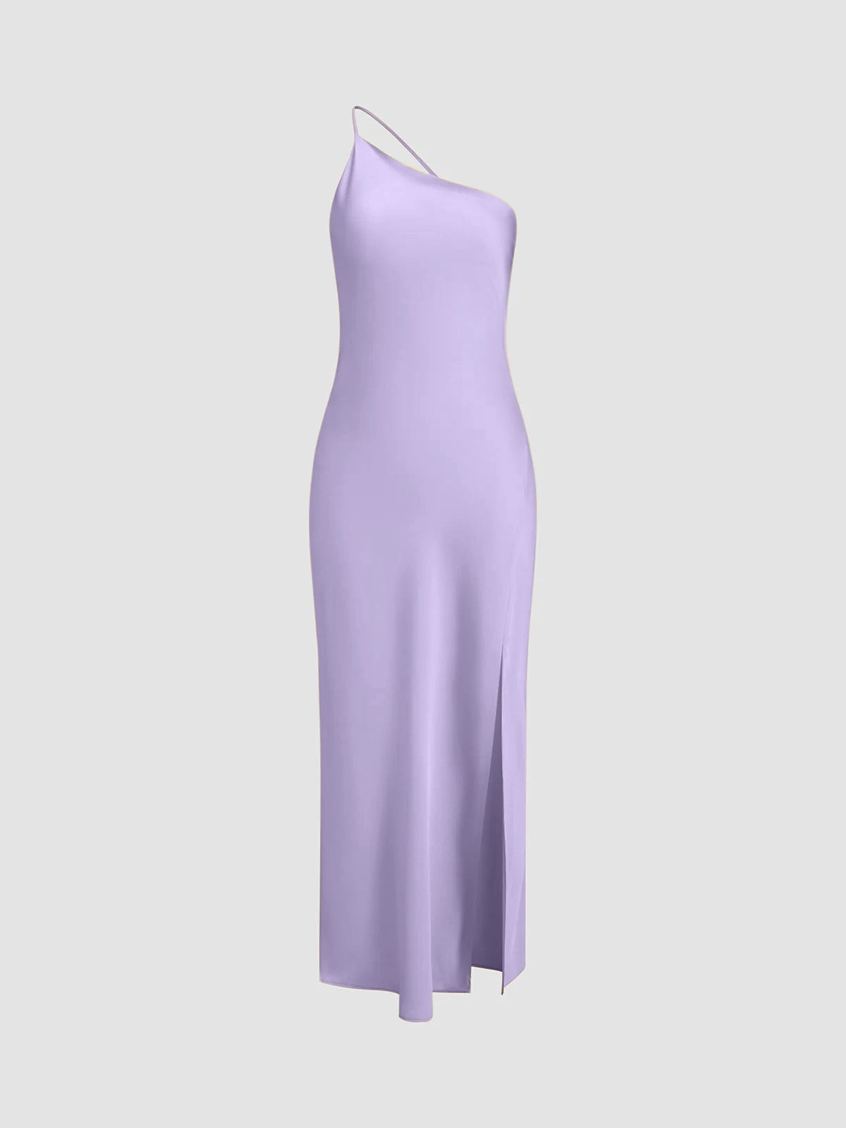 Fitted Midi Dress with Asymmetrical Neckline for Women