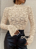 Floral Paisley Lace Top Flared Cuffs for Women