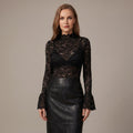 Floral Paisley Lace Top Flared Cuffs for Women