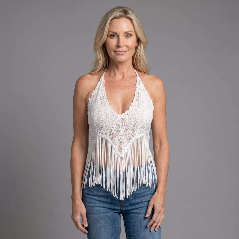 Floral Paisley Lace Top with Flared Cuffs for Women