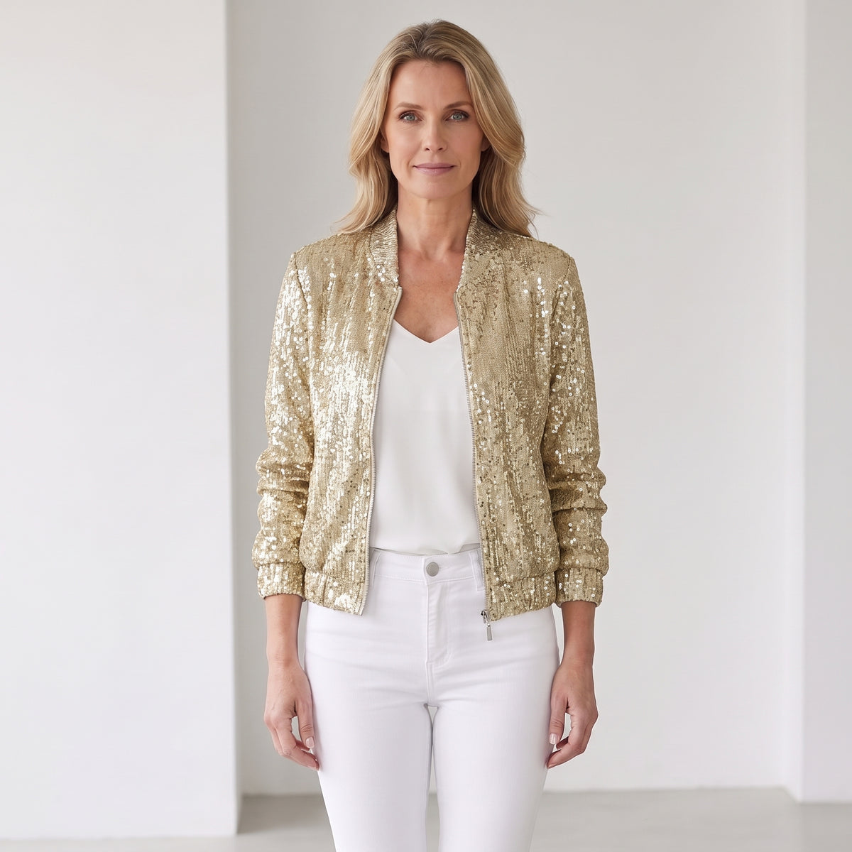 Floral Print Bomber Jacket with Elasticated Cuffs for Women