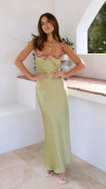 Floral Strap Maxi Dress with Fitted Bodice for Women