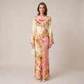 Bell Sleeve Maxi Dress with Floral Print for Women