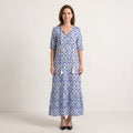 Relaxed Boho Maxi Dress with Tassel Tie V-Neck for Women
