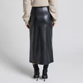 High-Rise Midi Skirt with Front Slit for Women